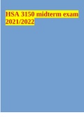 HSA 3150 midterm exam 2021&sol;2022