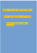 Walden University:NURS 6670 Midterm Exam Latest-Questions and Verified Answers (Already Graded A) 2021/2022