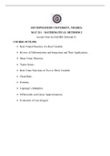 Lecture notes Mathematical Methods 1 