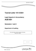 AUE1601 Legal Aspects in Accountancy  Assignments Semesters 1 and 2 2021.