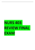 NURS 403 REVIEW FINAL EXAM 2022 WITH HIGHLIGHTED ANSWERS LATEST REVISED VERSION