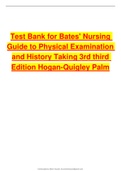 TEST BANK FOR Bates' Nursing Guide to Physical Examination and History Taking 3rd third Edition By Hogan-Quigley Palm