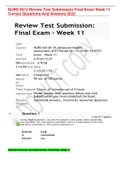 NUR 6512 Review Test Submission Final Exam Week 11 Correct Questions And Answers