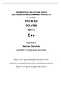 Problem Solving with C++, Savitch - Downloadable Solutions Manual (Revised)