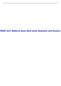 Exam &lpar;elaborations&rpar; NRNP 6531 Midterm 2022 Latest Questions and Answers &vert; 100&percnt; Correct