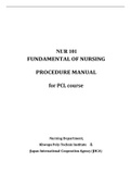  NUR 101 FUNDAMENTAL OF NURSING PROCEDURE MANUAL for PCL course WITH RATIONALE