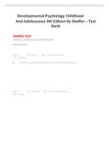 Developmental&lowbar;Psychology&lowbar;Childhood&lowbar;And&lowbar;Adolescence&lowbar;9th&lowbar;Edition&lowbar;By&lowbar;Shaffer&lowbar;&lowbar;&lowbar;&lowbar;&lowbar;Test&lowbar;Bank