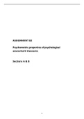 pyc4807 psychological assessment ASSIGNMENT 2 questions and answers 2022 VERSION A AND B