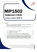 MIP1502 Assignment 4 2022