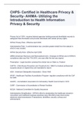 CHPS- Certified in Healthcare Privacy & Security- AHIMA- Utilizing the Introduction to Health Information Privacy & Security