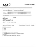 A-level  GEOGRAPHY  Paper 2 Human geography