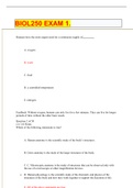 BIOL250 EXAM 1(Questions And Answers)LATEST