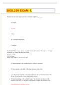 BIOL250 EXAM 1&lpar;Questions And Answers&rpar;LATEST