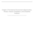 Chap. 2: External Environment: Opportunities, Threats, Industry, Competition & Competitor Analysis