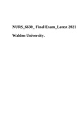NURS-6630N Test Week 11 Final Exam | NURS 6630N Final Exam Latest 2021