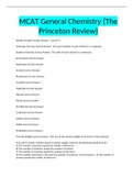 MCAT General Chemistry (The Princeton Review) QUESTIONS AND ANSWERS ALL CORRECT