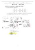 Linear Algebra Homework 2 with Answers