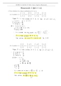 Linear Algebra Homework 1 with Answers