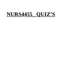 NURS4455 QUIZ&rsquo;S 2022