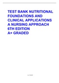 TEST BANK NUTRITIONAL FOUNDATIONS AND CLINICAL APPLICATIONS A NURSING APPROACH 6TH EDITION 1