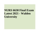 NURS 6630 Final Exam Latest 2021 - Walden University