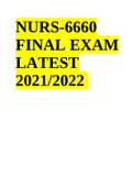 NURS 6660 Midterm Exam 2021/2022 And NURS-6660 FINAL EXAM LATEST 2021/2022