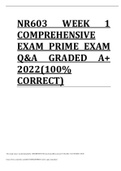 NR603 WEEK 1 COMPREHENSIVE EXAM PRIME EXAM Q&A GRADED A+ 2022(100% CORRECT)