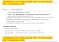  PHARMACOLOGY FINAL EXAM  TEST1 STUDY GUIDE BEST GUIDE SOLUTION 
