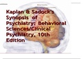 Kaplan & Sadock's Synopsis of  Psychiatry 10th edition;  Behavioral Sciences/Clinical  Psychiatry STUDY GUIDE