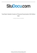 Test Bank Seidel's Guide to Physical Examination 9th Edition Ball