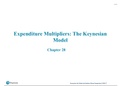 Macroeconomics- Chapter 28 Expenditure Multipliers, The Keynesian Model summary