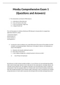 Mosby Comprehensive Exam 1 (Questions and Answers)