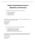 Mosby Comprehensive Exam 3 (Questions and Answers)