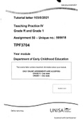 TPF3704 Assignment 50 Teaching prac book