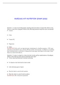 Exam &lpar;elaborations&rpar; NURS102 ATI NUTRITION EXAM2022 WITH RATIONALE