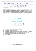 FIT CPR-AED for Professional Rescuers and First Aid- Exam A&period; 
