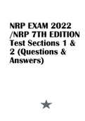 NRP 7TH EDITION Test questions Sections 1 and 2 | NRP EXAM 2022