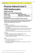 MATH 23801a A level Mathematics Practice Paper A - Pure Mathematics