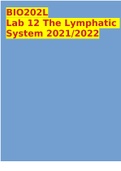 BIO202L Lab 12 The Lymphatic System 2021/2022