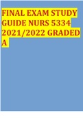 FINAL EXAM STUDY GUIDE NURS 5334 2021/2022 GRADED A