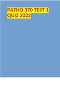 PATHO 370 TEST 1 QUIZ 2022
