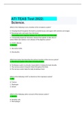 NUR 4825 ATI TEAS Test 2022 Science