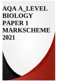 AQA A_LEVEL BIOLOGY PAPER 1 MARKSCHEME 2021