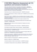C100 WGU Objective Assessment all 113 questions and answers Graded A