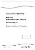 FAC1601 Financial Accounting Reporting Semesters 1 and 2 Department of Financial Accounting