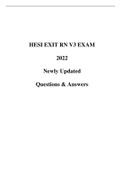 HESI EXIT RN V3 EXAM 2022 Newly Updated (Questions & Answers) - Complete Solution 