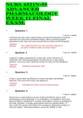 NURS 6521N advanced pharmacology-FINAL EXAM WEEK 11 >>ALL QUESTIONS ANSWERED