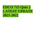 EDCO 715 Quiz 2 LATEST UPDATE 2021-2022.
