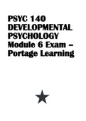 PSYC 140 DEVELOPMENTAL PSYCHOLOGY Module 6 Exam – Portage Learning