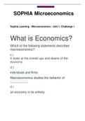 ECON 1002 SOPHIA Microeconomics Unit 1, 2 ,3 & 4 - All milestones and questions with answers TEST BANK 